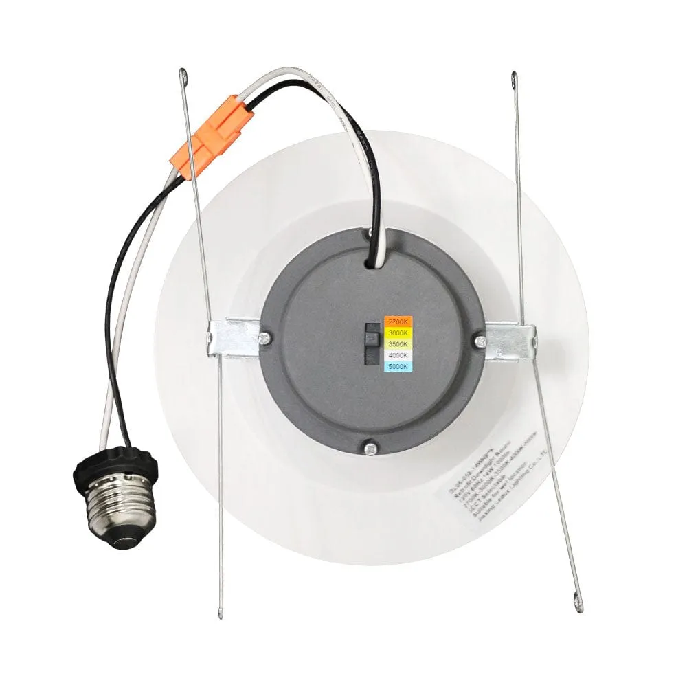 14W 6in. Recessed Dimmable 5-CCT Tunable Round Slim LED Downlight - 90 Degree Beam - 120V - CRI>90 - Junction Box - 1000 Lm
