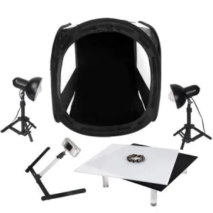 16" Jewelry Photo Light Tent Shooting Table Kit with Daylight Lamp