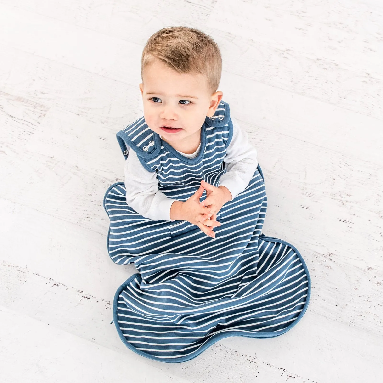 4 Season Ultimate Baby Sleep Bag, Merino Wool & Organic Cotton, 2 Months - 2 Years, Navy Blue