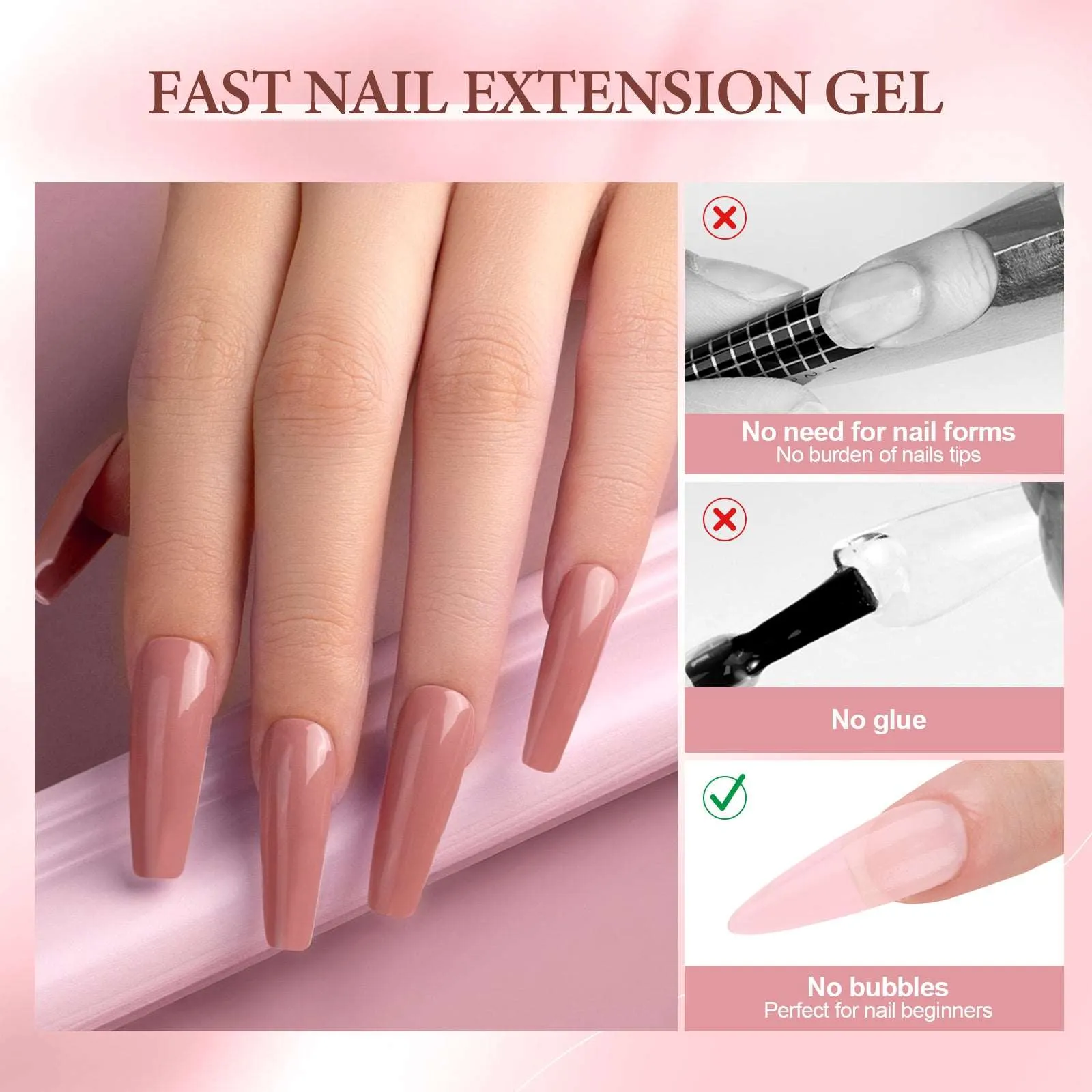 All-In-One Poly Nail Gel With Lamp Nail Kit for Beginners