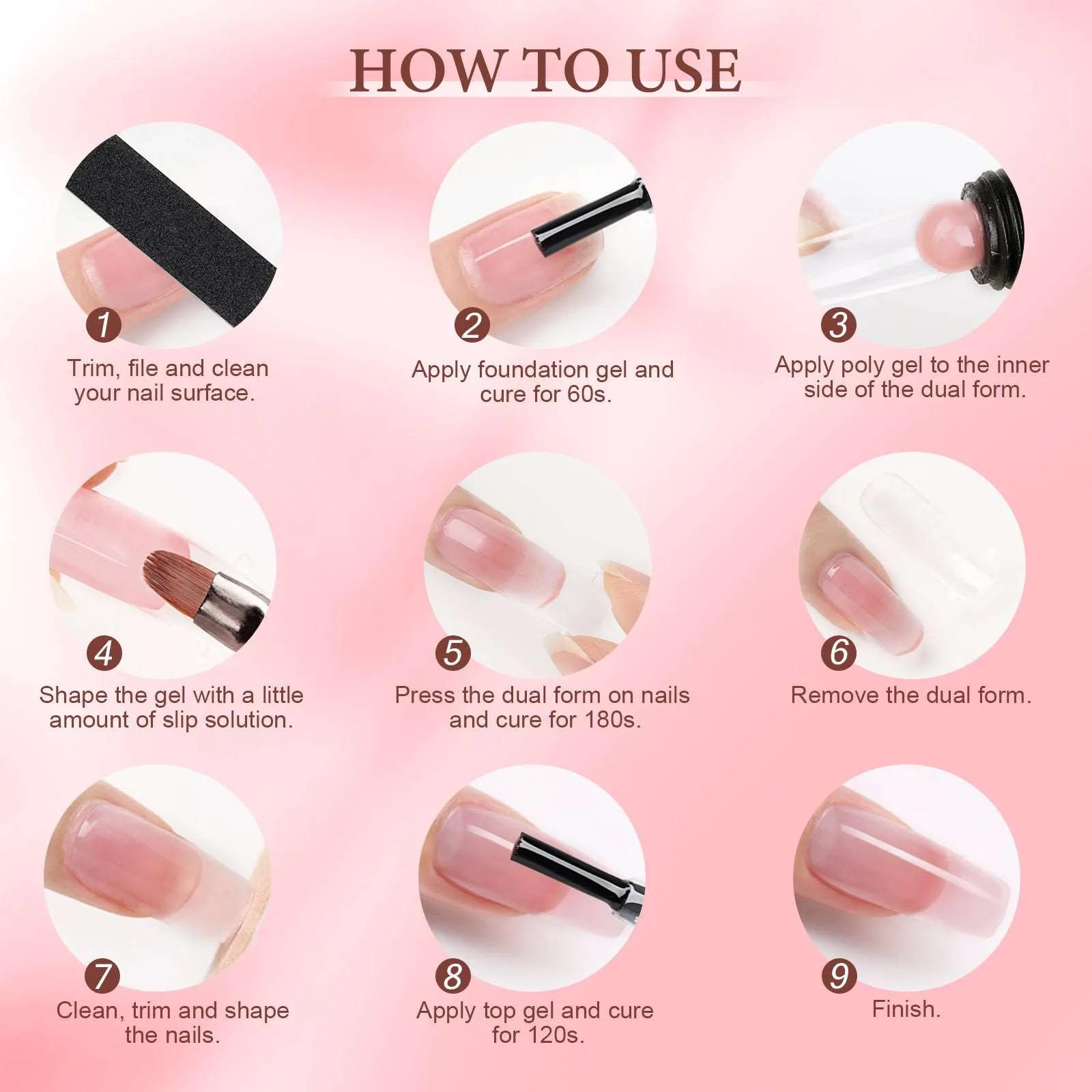 All-In-One Poly Nail Gel With Lamp Nail Kit for Beginners