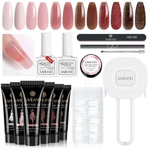All-In-One Poly Nail Gel With Lamp Nail Kit for Beginners