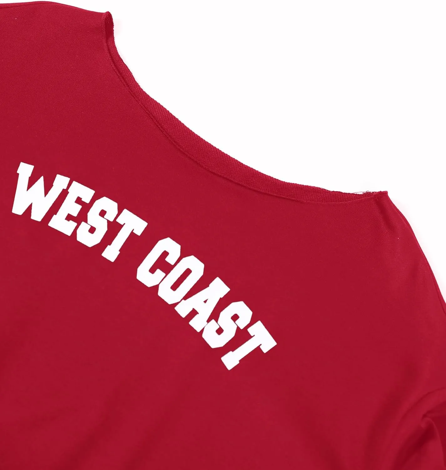 Avanova Women West Coast Graphic Off Shoulder Sweatshirt Boat Neck Long Sleeve Oversized Pullover Shirt