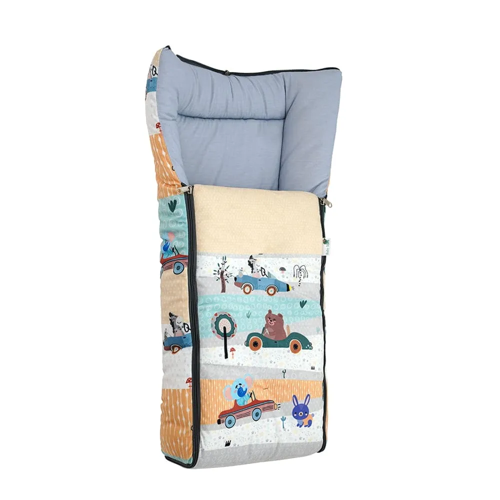 Baby Moo Bear in Car Premium Carry Nest Velvet With Hosiery Lining Sleeping Bag - Yellow