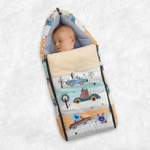 Baby Moo Bear in Car Premium Carry Nest Velvet With Hosiery Lining Sleeping Bag - Yellow