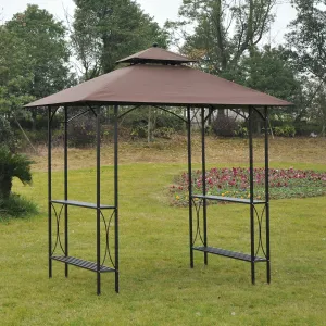 BBQ Tent 250L× 150W × 255H cm-Black/Coffee