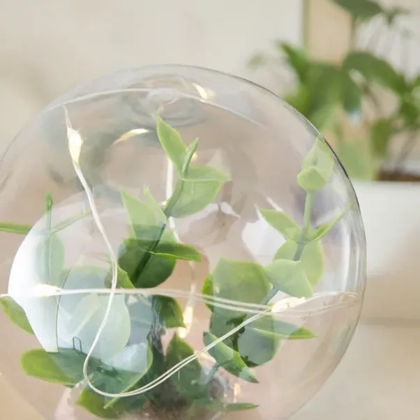 Blush Faux Ribbed Terrarium Dome Light