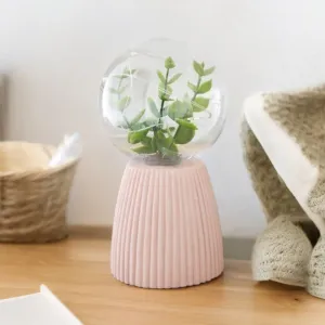 Blush Faux Ribbed Terrarium Dome Light
