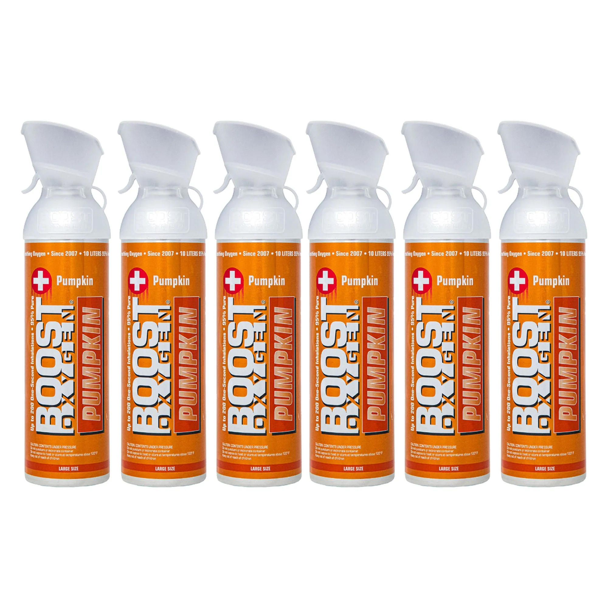 Boost Oxygen Large Pumpkin Spice Aroma 10L Canister Respiratory Support, 6 Pack