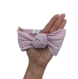 Bright Lilac Knot Style Cable Knit Headband
