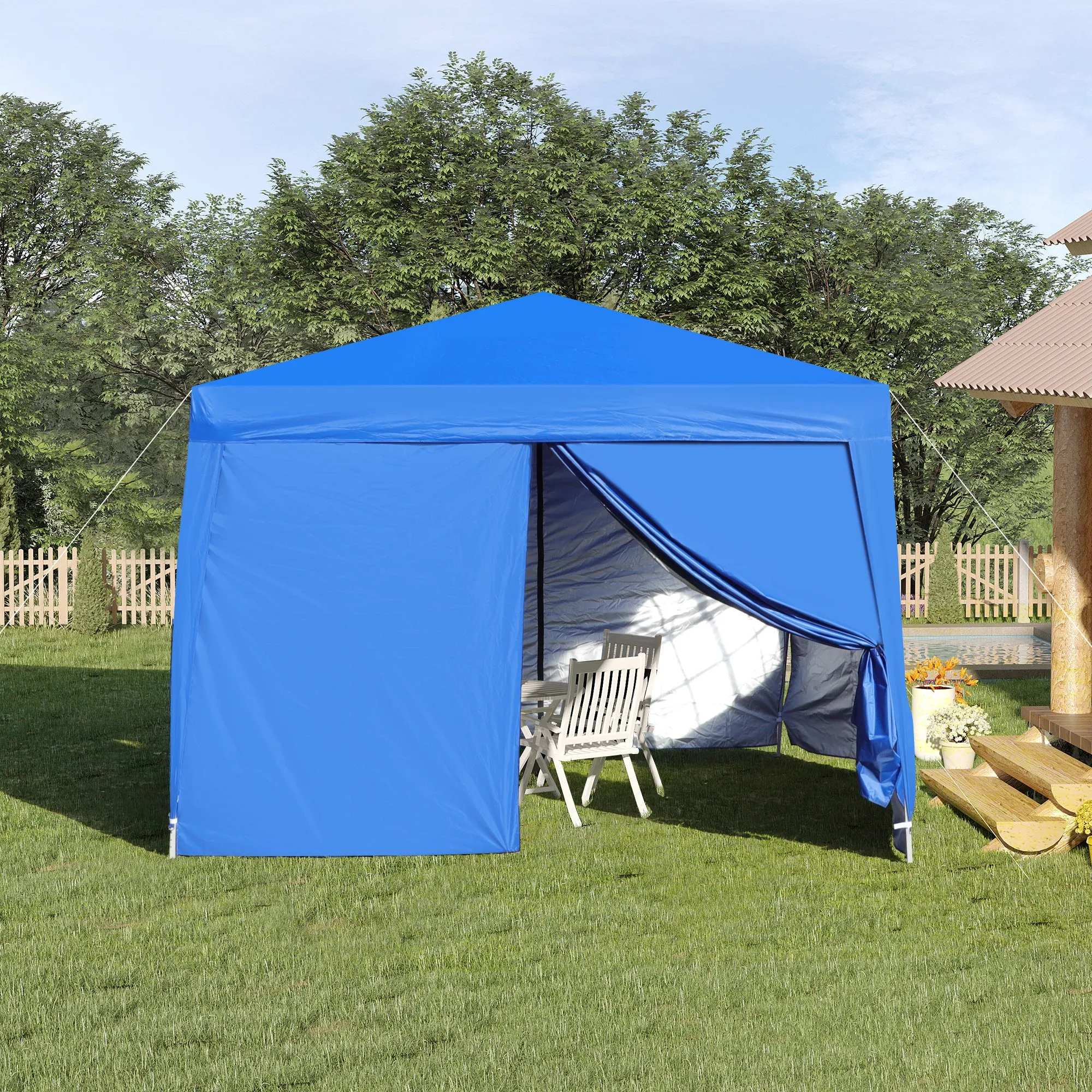 Cami 10 x 10 ft Outdoor Patio Gazebo Canopy Tent - Blue