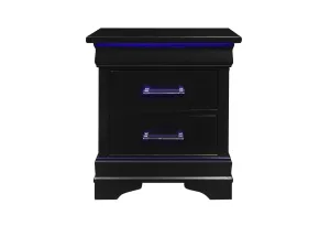 CHARLIE BLACK NIGHTSTAND WITH LED