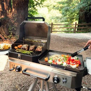 Crossover Double Burner, Grill, Griddle, Plancha and Pizza Top Bundle