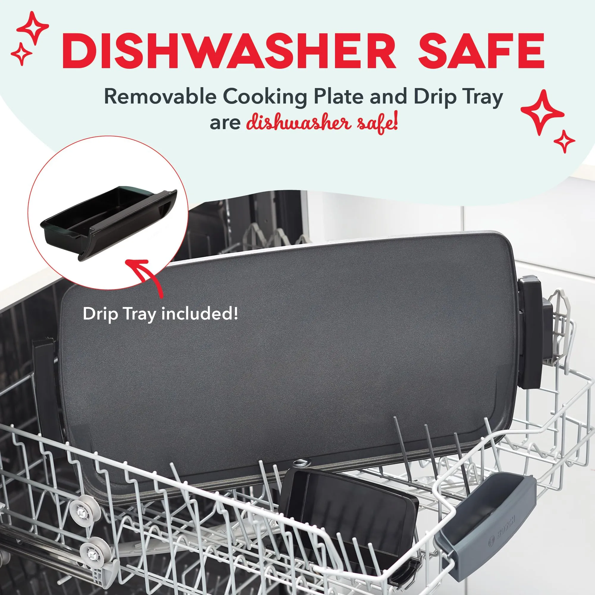 Dash Portable Large Electric Pan for Cooking | 50x26 cm | Ideal as Electric Dosa Tawa, frying pan, Pancake Maker | Temperature Control | Black (Black)