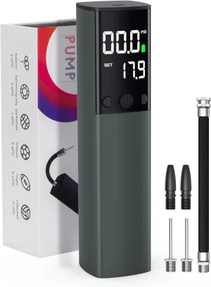 Electric Ball Pump - Portable Air Pump with LED Light, Precise Pressure Gauge and Digital LCD Display for Basketball, Soccer Ball, Volleyball, Football, Fast Inflation of Sports Ball (Max 18 PSI)