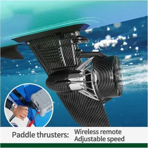 Electric Surf Fin,SUP Fin Rechargable Electric Fin Stand Up Paddle Board,Electric Fin Thruster for Surfboard Electric SUP Fin Kit, Paddle Board Push Motor Fin with Remote Control