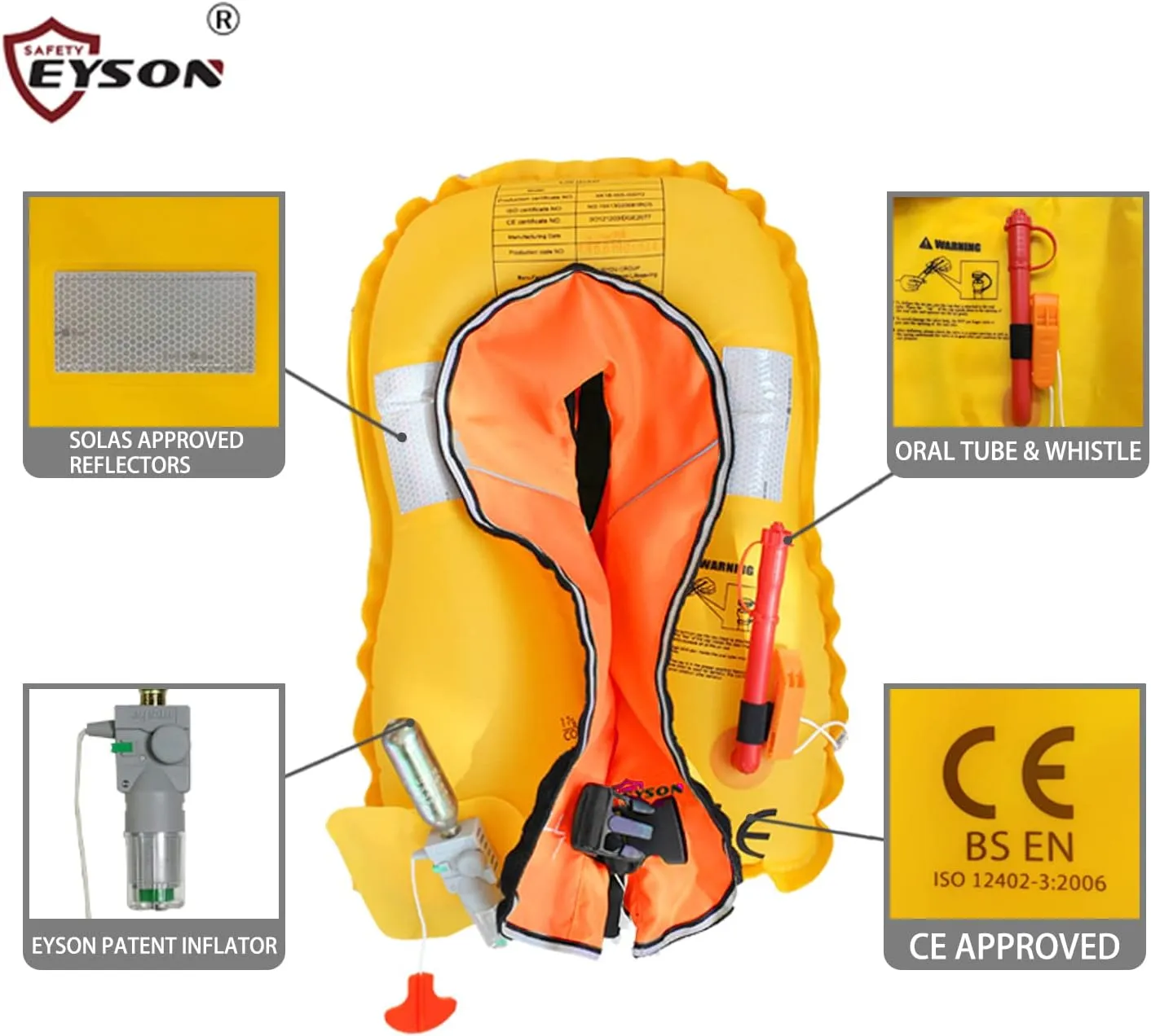 Eyson Inflatable Life Jacket Inflatable Life Vest for Child Classic Automatic