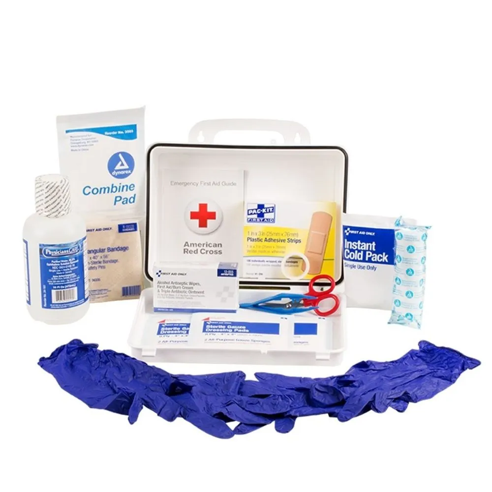 First Aid Only 24-500-001 Eyewash Station, Single 16 oz Screw Cap Bottle, with OSHA First Aid Kit