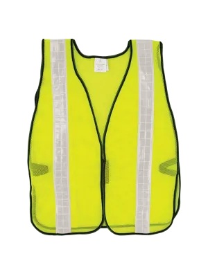 FrogWear® HV Enhanced Visibility Yellow/Green Economy Mesh Safety Vest with Wide Reflective - GLO-10-G-2IN