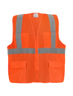 FrogWear® HV High-Visibility Orange Lightweight Mesh Safety Vest, ANSI Class 2 - GLO-270