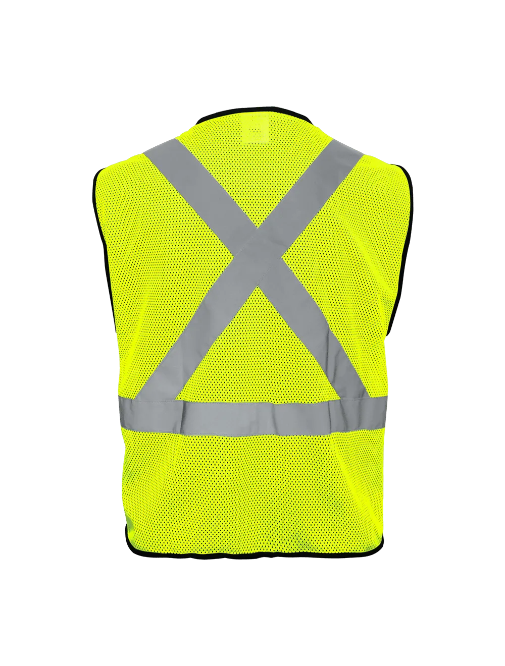 FrogWear® HV High-Visibility Polyester Solid Black Bottom Safety Vest - GLO-019