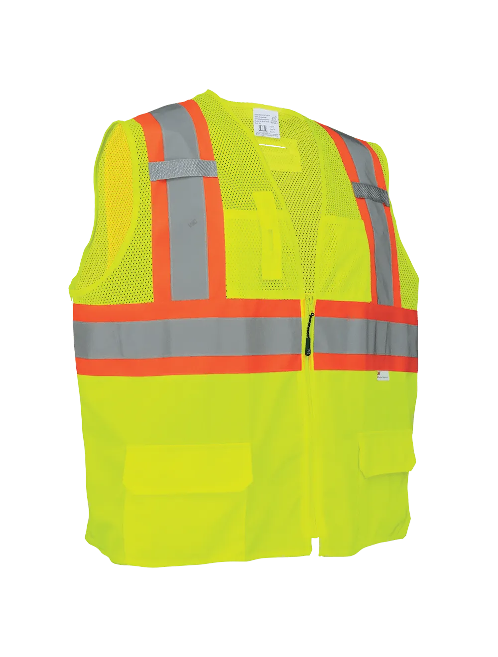 FrogWear® HV Solid and Mesh Polyester High-Visibility Surveyors Safety Vest - GLO-0037