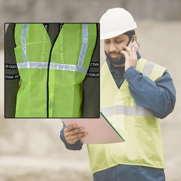 Green Florescent Reflective Safety Jacket with Radium Strip and high visible at construction site