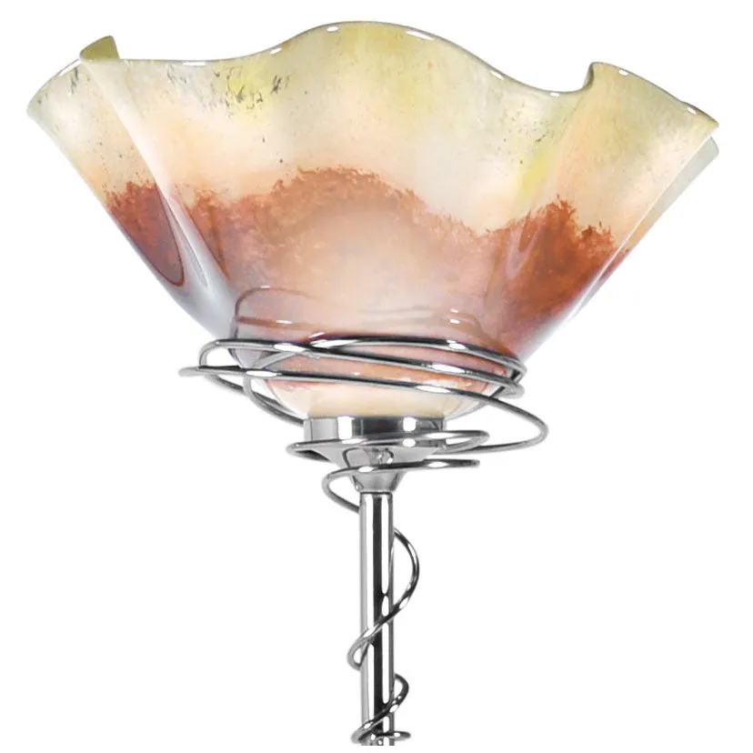 Gyro Torchiere Floor Lamp with Glass Shade