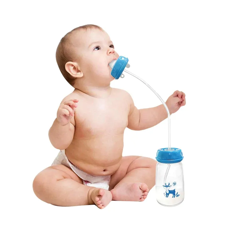 HANDS-FREE FEEDING BOTTLE   FREE STRAW BRUSH