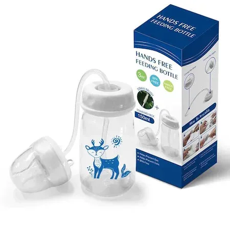 HANDS-FREE FEEDING BOTTLE   FREE STRAW BRUSH