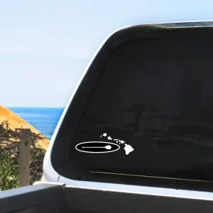 Hawaii State SUP - Vinyl Decal - Stand Up Paddle Board White Sticker for Car Windows, Any Non-Porous Surfaces