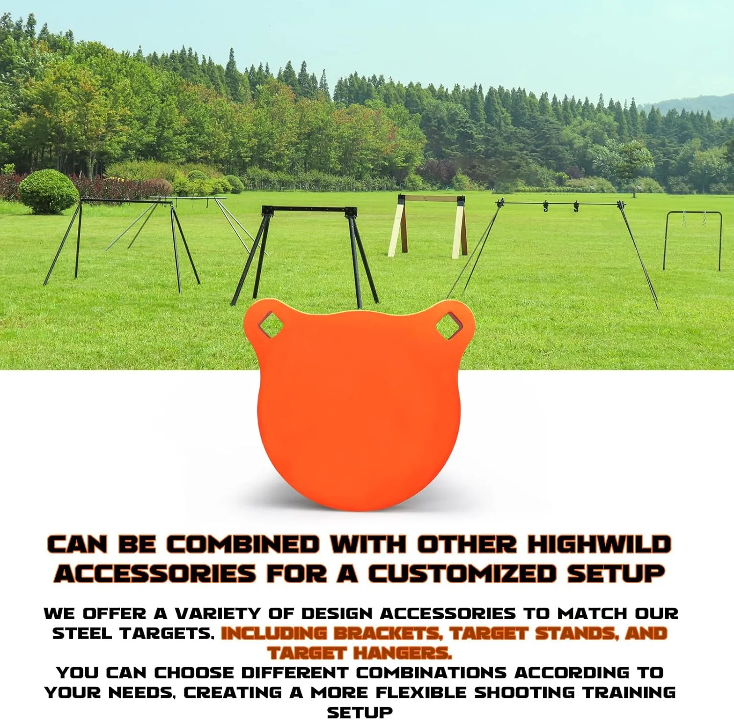 Highwild AR500 Steel Target for Shooting 3/8" Thick Gong Silhouette Metal Target - Laser Cut - Neon Color