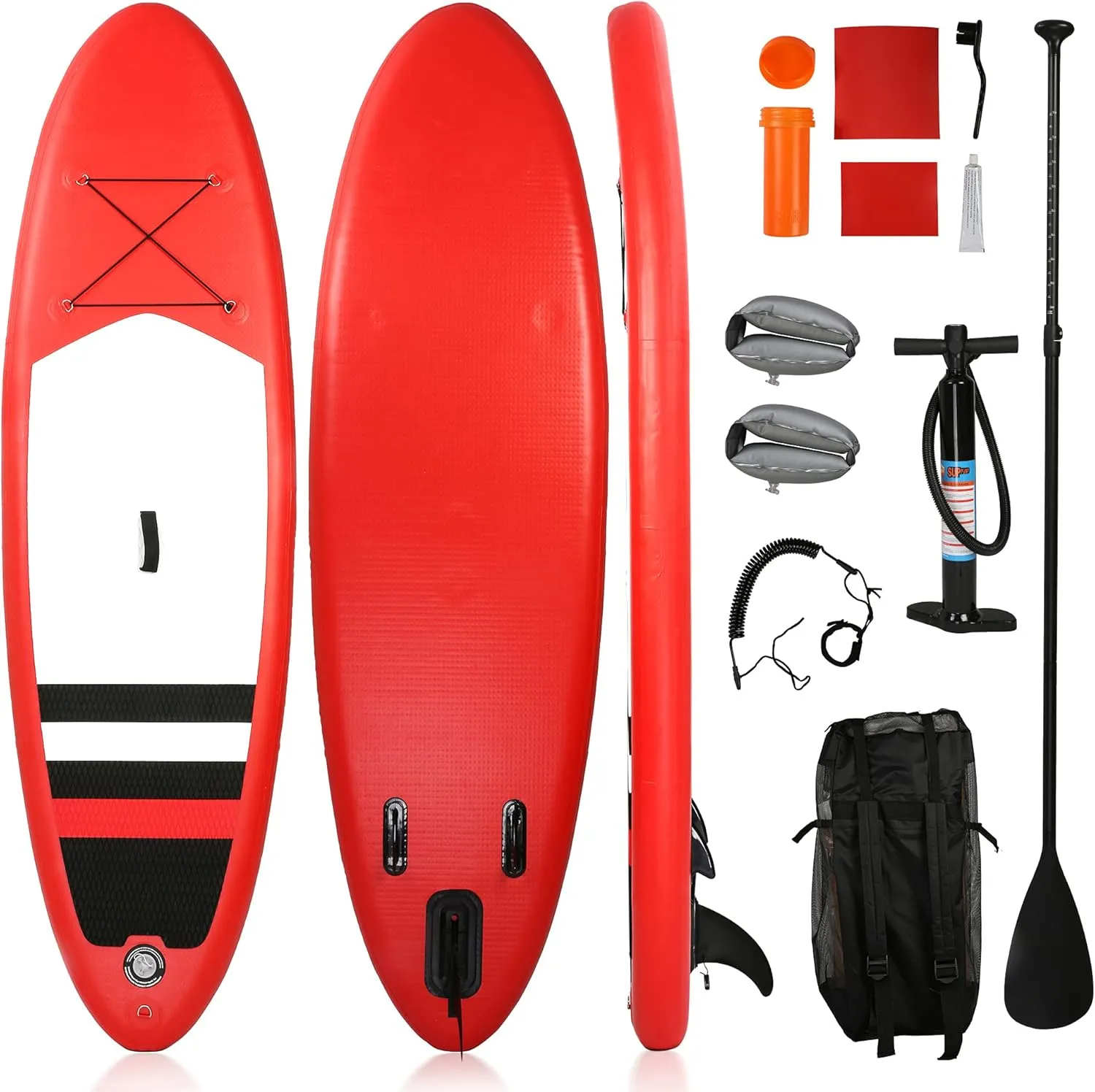 Inflatable Paddle Boards Ultra-Light Stand Up Paddle Board Surf Board Accessories & Carry Bag Bottom Fin Paddling Surf Control, Non-Slip Deck for All Skill Levels