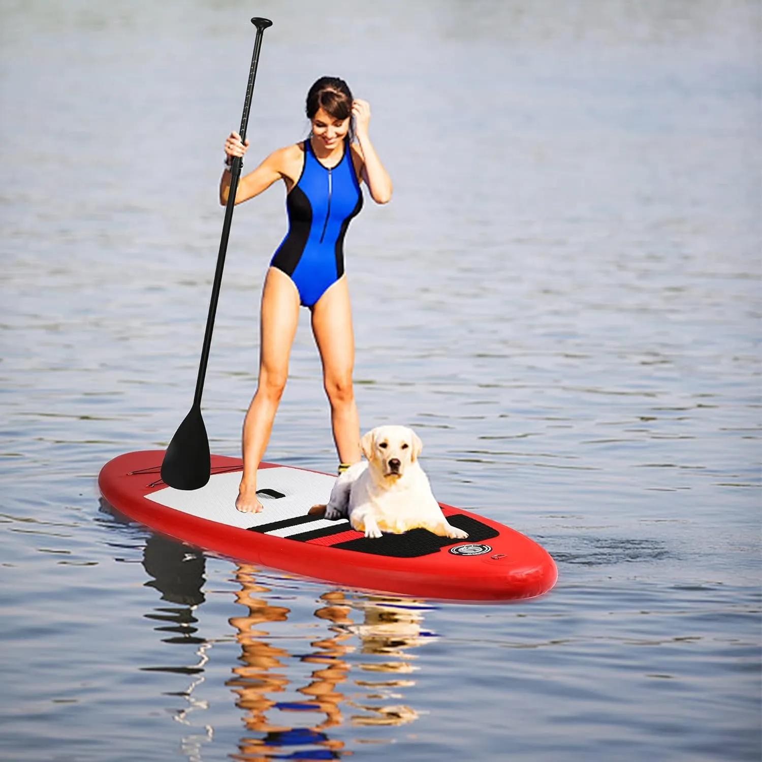 Inflatable Paddle Boards Ultra-Light Stand Up Paddle Board Surf Board Accessories & Carry Bag Bottom Fin Paddling Surf Control, Non-Slip Deck for All Skill Levels
