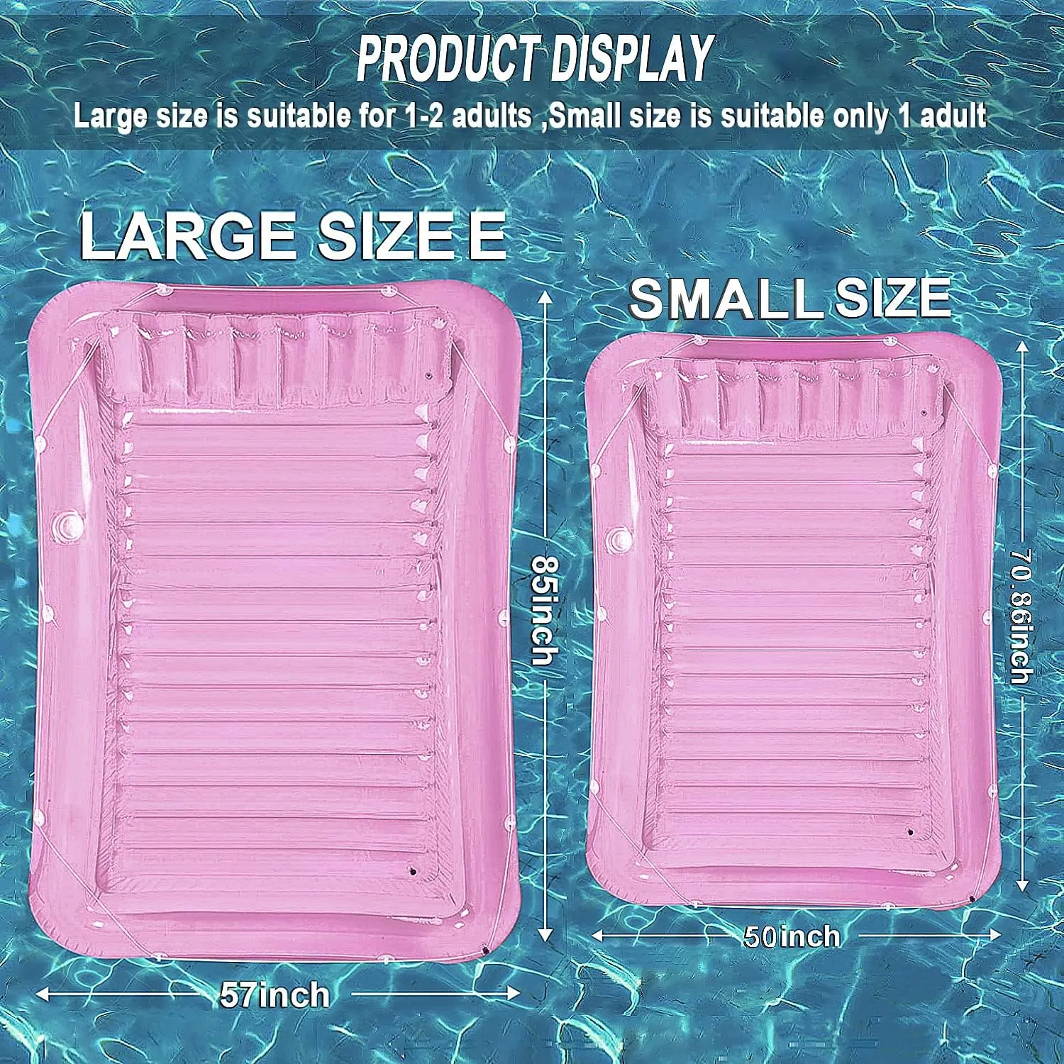 Inflatable Pool Floats Boat for Adults, Blow Up Tanning Pool Raft Sun Tan Tub with Inflatable Pillow for Family Outdoor, Garden, Backyard Summer Water Party (14  Year Old)