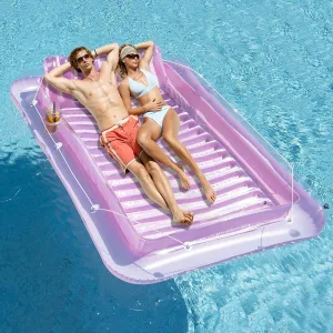 Inflatable Pool Floats Boat for Adults, Blow Up Tanning Pool Raft Sun Tan Tub with Inflatable Pillow for Family Outdoor, Garden, Backyard Summer Water Party (14  Year Old)