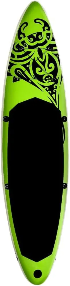 Inflatable Stand Up Paddleboard Water Sport Set for All Skill Levels Included with SUP Board, Aluminum Oar, Removable Fin, High Pressure Hand Pump... Green 144.1"x29.9"x5.9"