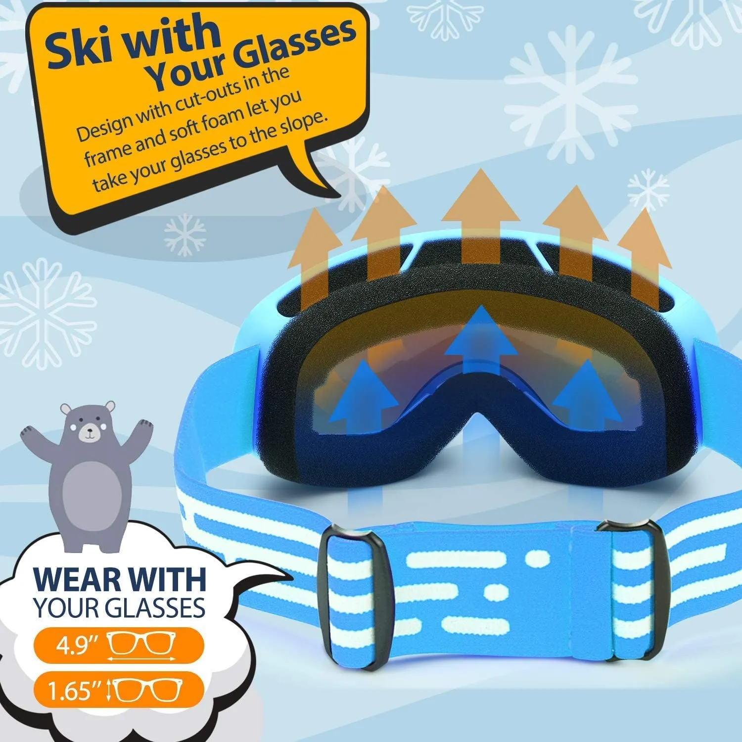 Kids Ski Goggle, Snow Ski Goggles for Kids Youth Teens Boys and Girls from 5-14