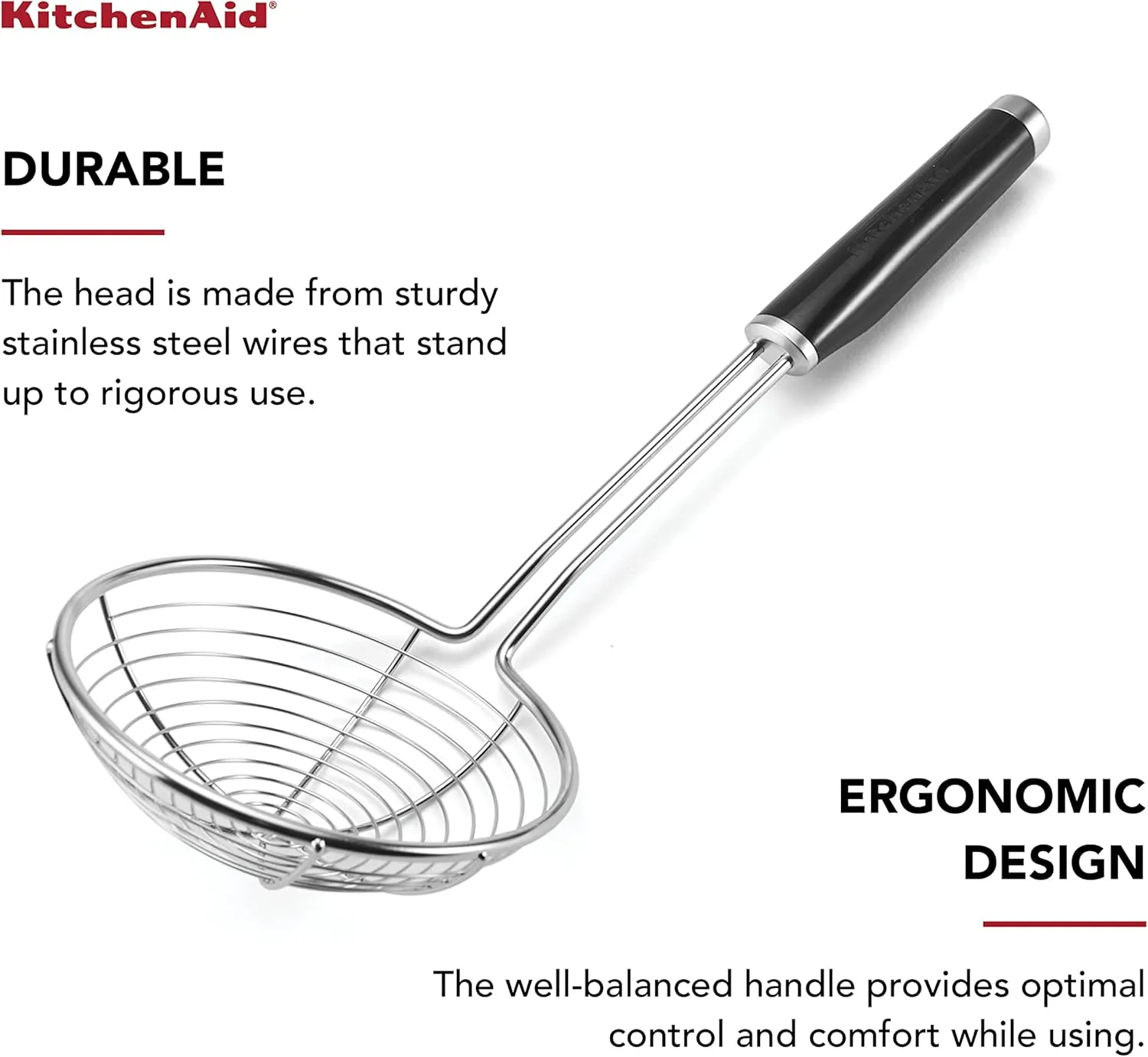 KitchenAid KE010OHOBA Classic Stainless Steel Asian Strainer