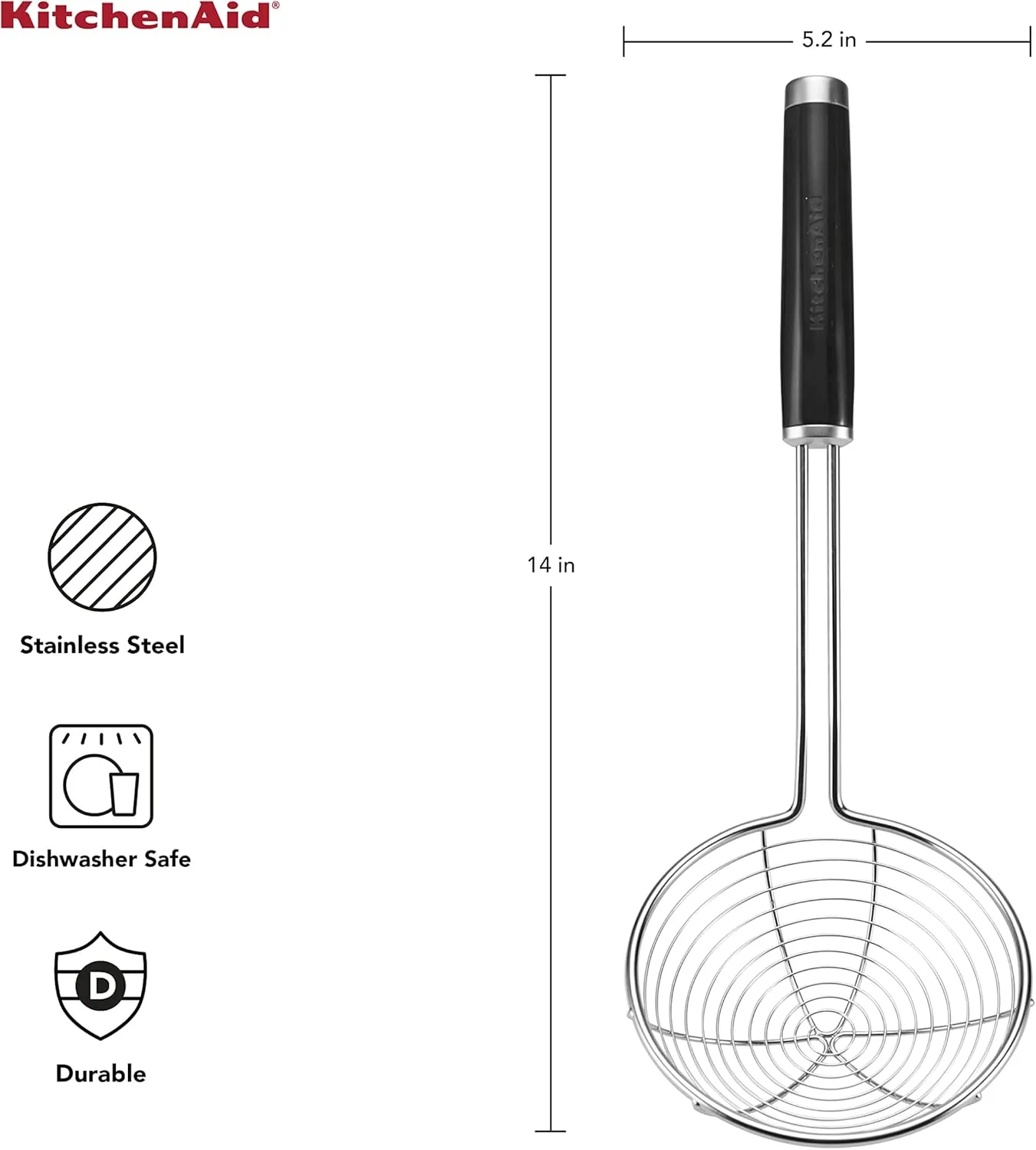 KitchenAid KE010OHOBA Classic Stainless Steel Asian Strainer