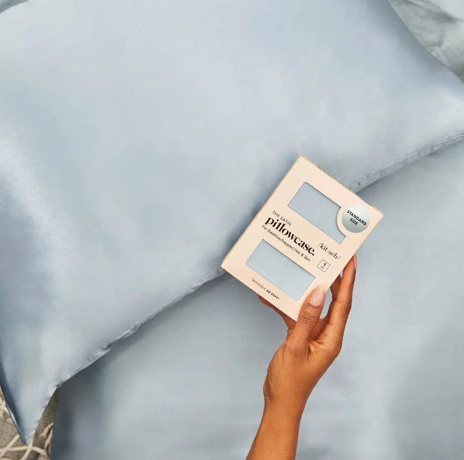 KITSCH - King Satin Pillowcase - Haze Blue