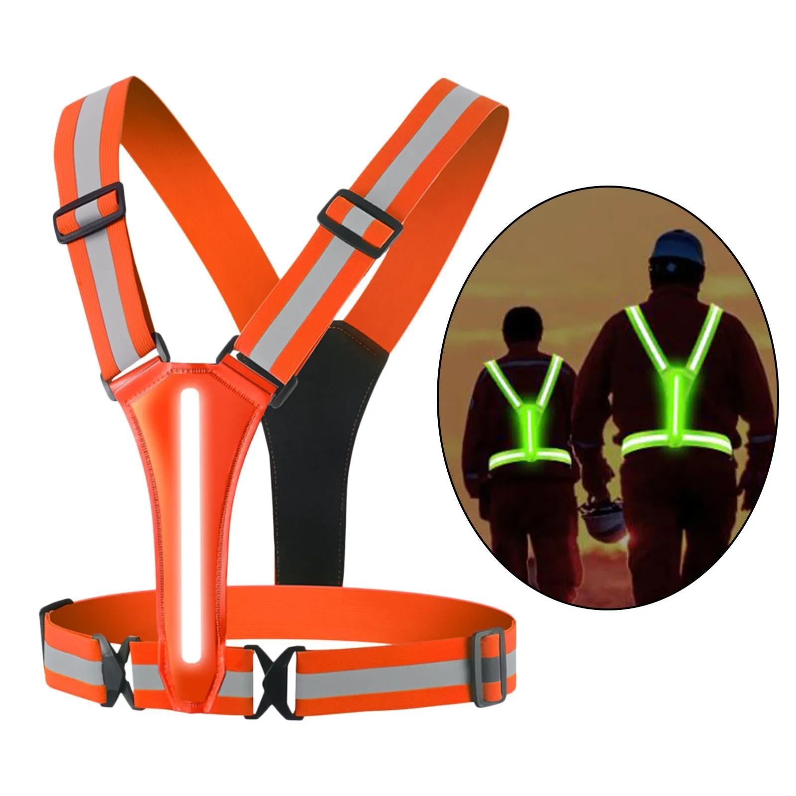 LED Night Running USB Rechargeable Adjustable Reflective Vest