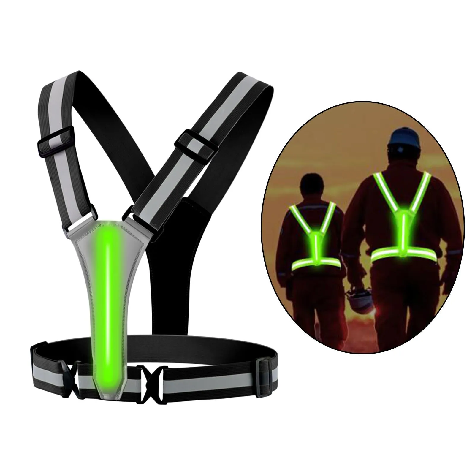 LED Night Running USB Rechargeable Adjustable Reflective Vest