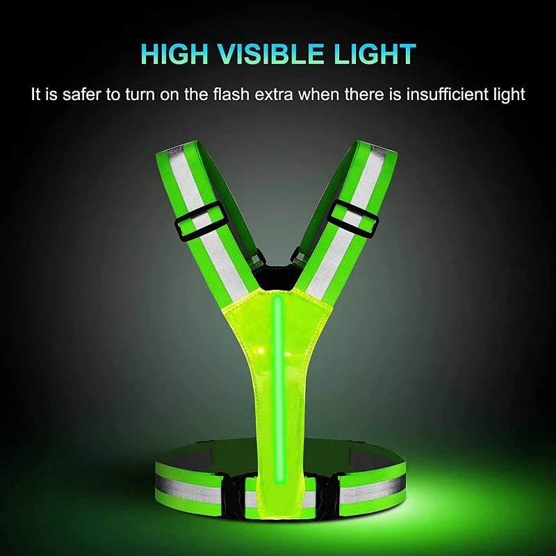 LED Night Running USB Rechargeable Adjustable Reflective Vest
