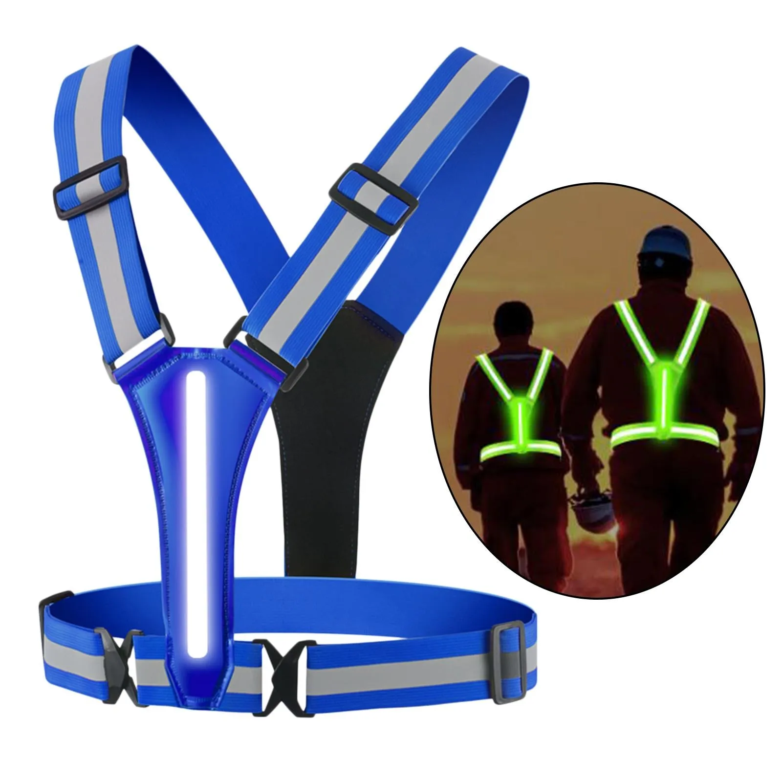 LED Night Running USB Rechargeable Adjustable Reflective Vest