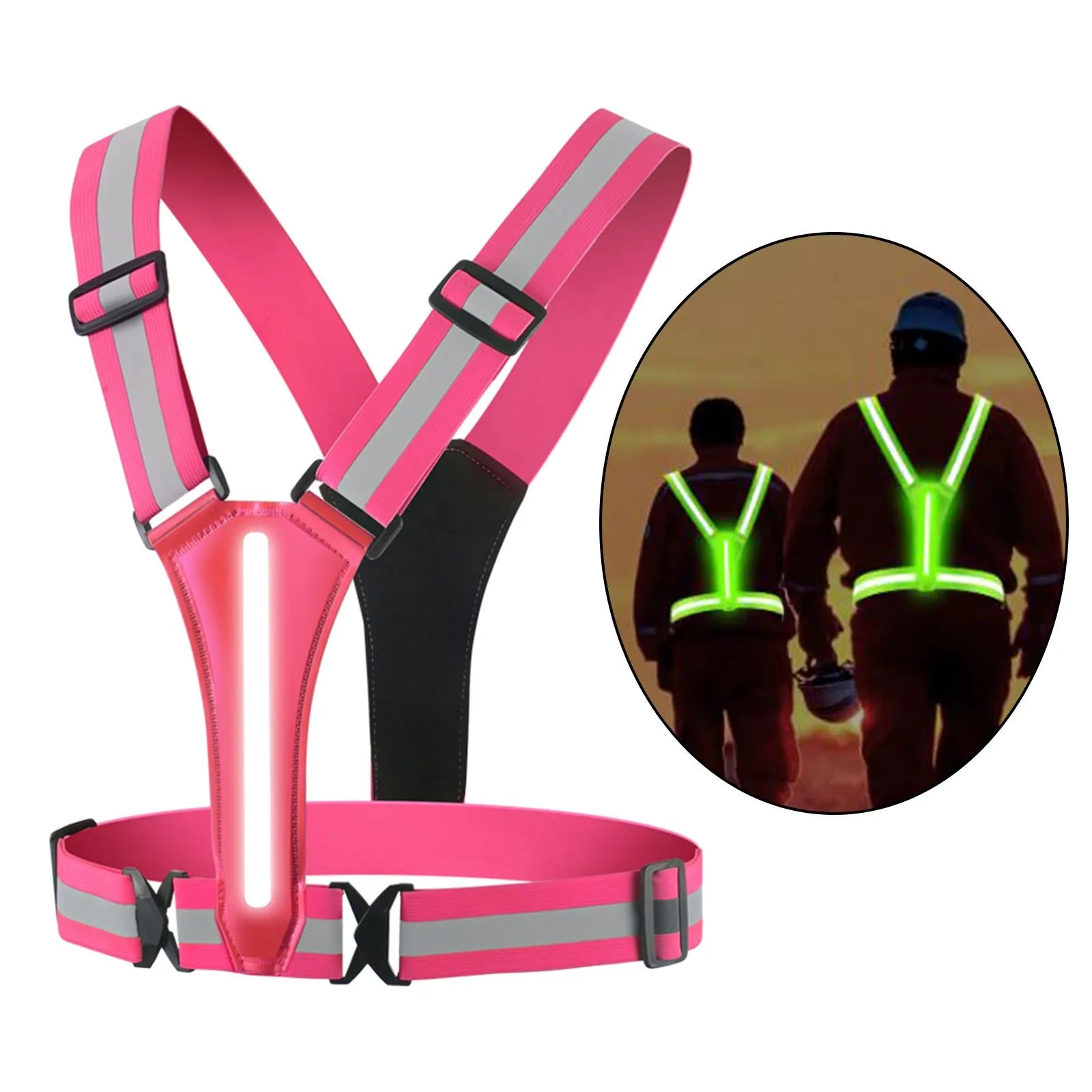 LED Night Running USB Rechargeable Adjustable Reflective Vest