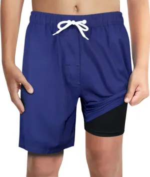 LUCOWEE Boys Swim Bathing Trunks Soft Compression Liner no-Chafing Swimming Shorts Quick Dry Light UPF 50  Quality Swimsuit