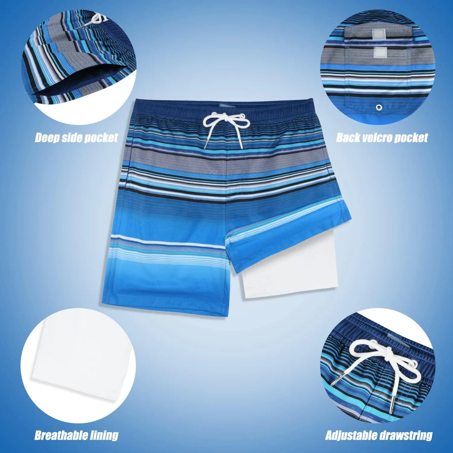 LUCOWEE Boys Swim Bathing Trunks Soft Compression Liner no-Chafing Swimming Shorts Quick Dry Light UPF 50  Quality Swimsuit