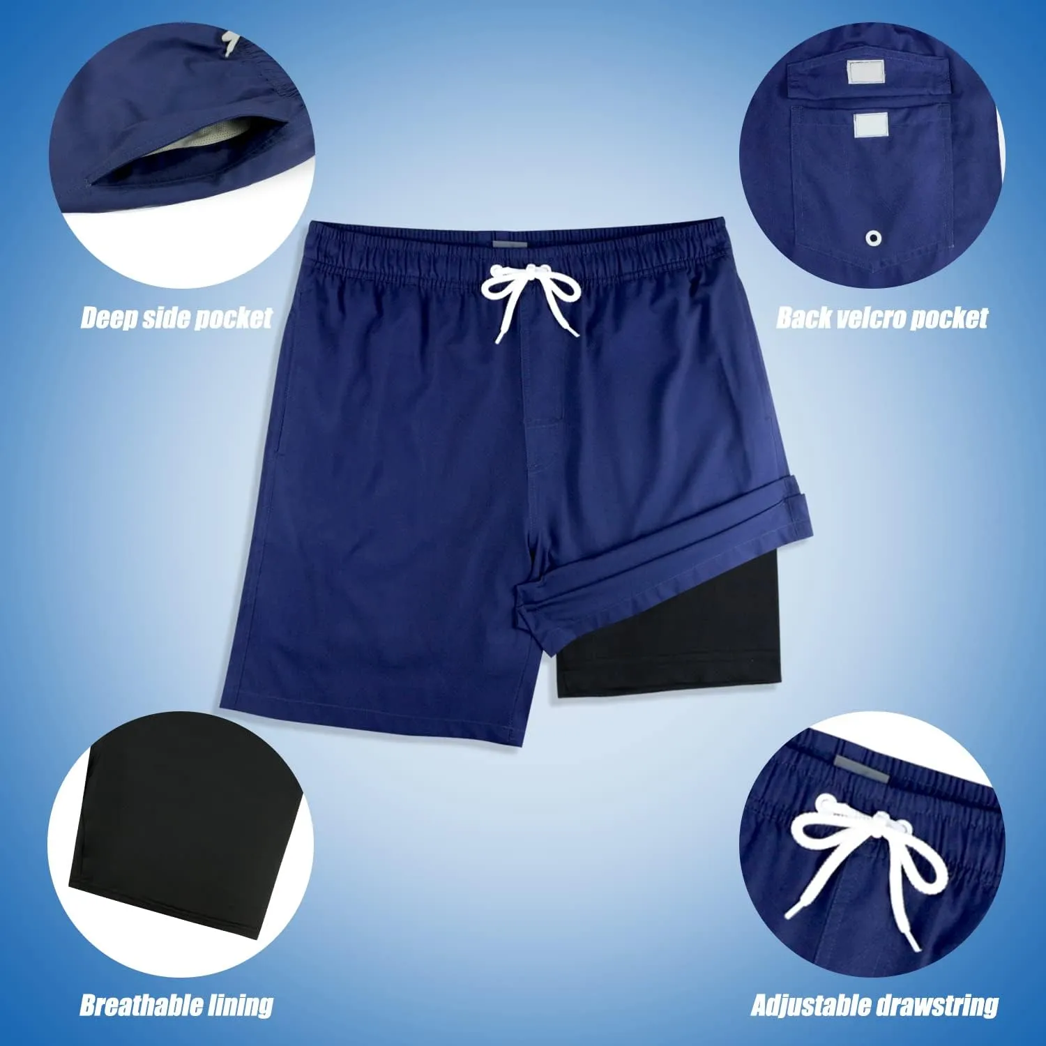 LUCOWEE Boys Swim Bathing Trunks Soft Compression Liner no-Chafing Swimming Shorts Quick Dry Light UPF 50  Quality Swimsuit