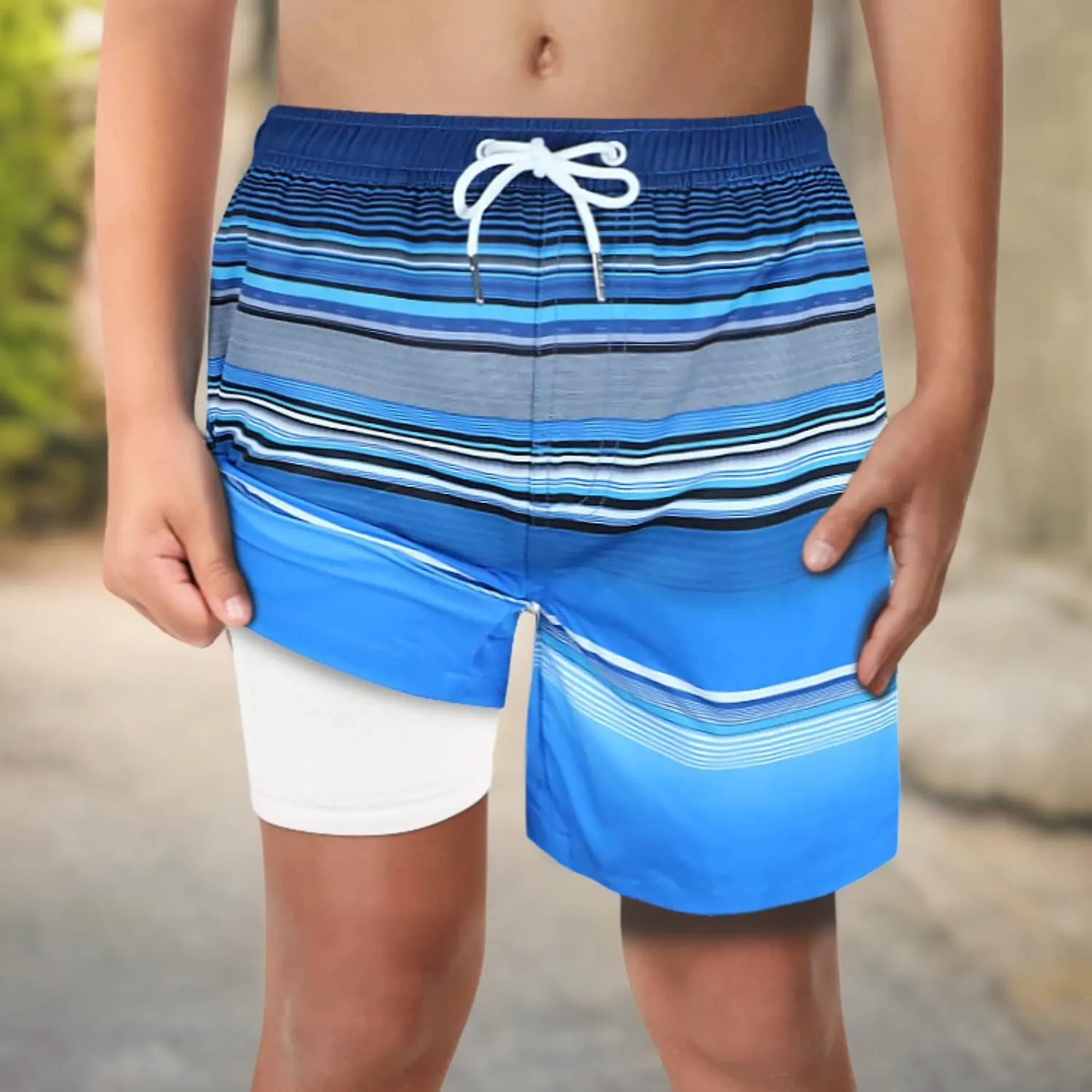 LUCOWEE Boys Swim Bathing Trunks Soft Compression Liner no-Chafing Swimming Shorts Quick Dry Light UPF 50  Quality Swimsuit